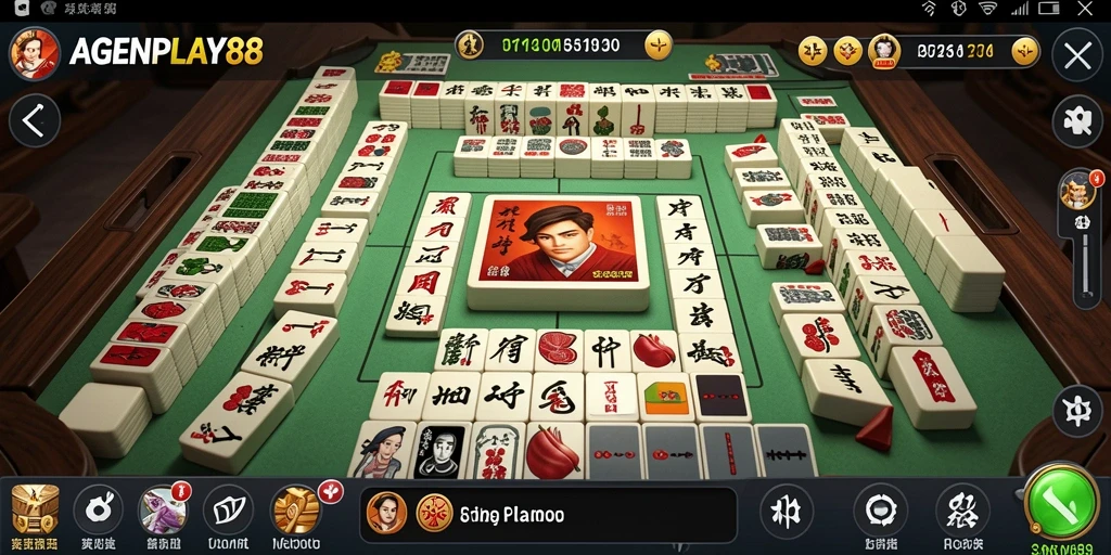 Gambaran gameplay seru dalam AGENPLAY88 yang menampilkan tantangan Mahjong.