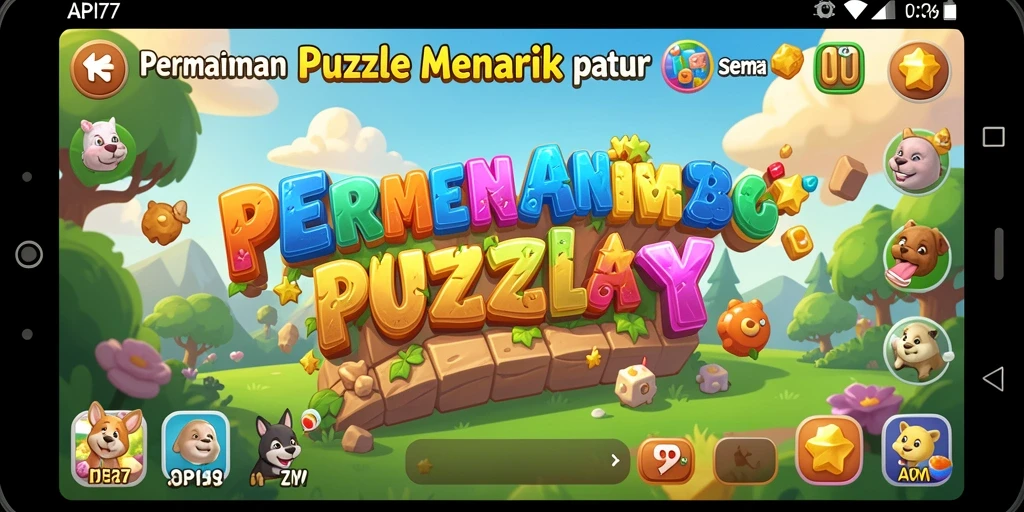 Tangkapan layar utama API77 menampilkan gameplay Puzzle yang menarik.