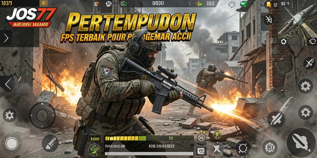 Screenshot gameplay JOS77 menunjukkan aksi pertempuran yang mendebarkan.