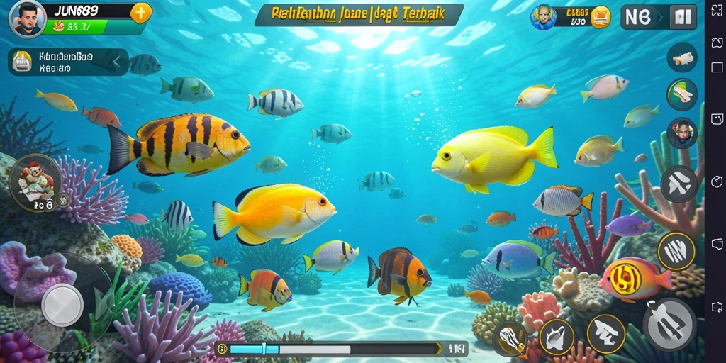 Screenshot gameplay JUN88 menampilkan aksi menembak ikan yang seru.