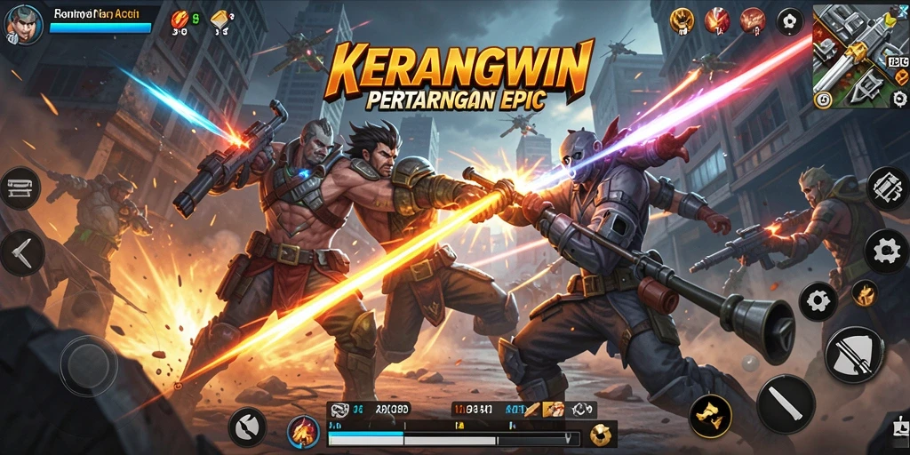 Tampilan aksi pertarungan seru dalam KERANGWIN.