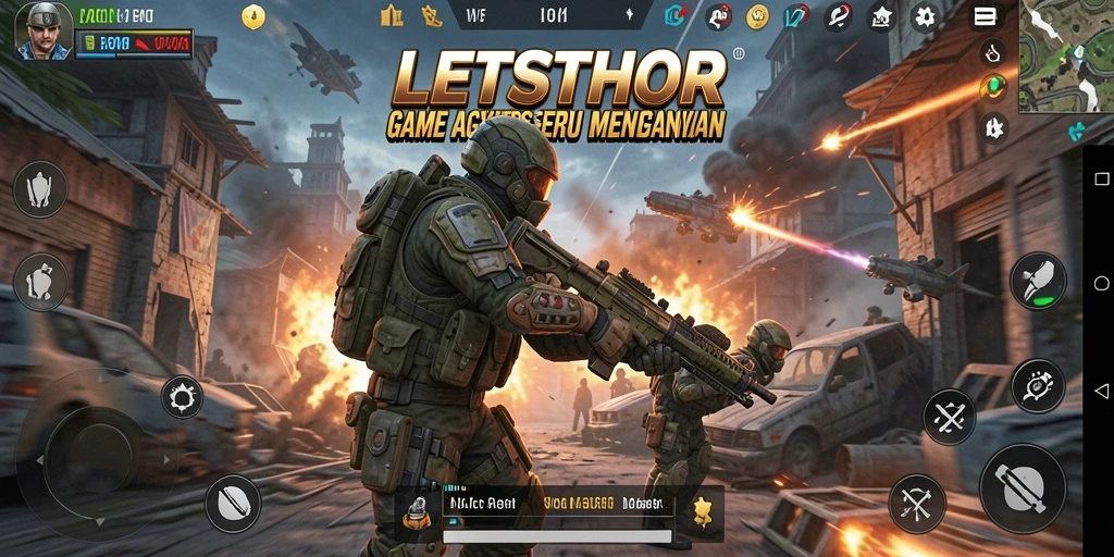 Gameplay LETSTHOR yang menegangkan dan seru di arena pertempuran.