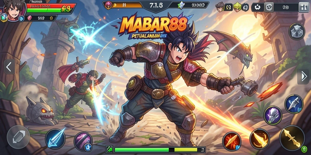 Tampilan gameplay seru dan warna-warni di MABAR88.