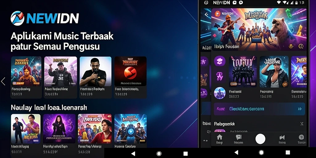 Tangkapan layar utama dari gameplay musik NEWIDN yang menghibur.