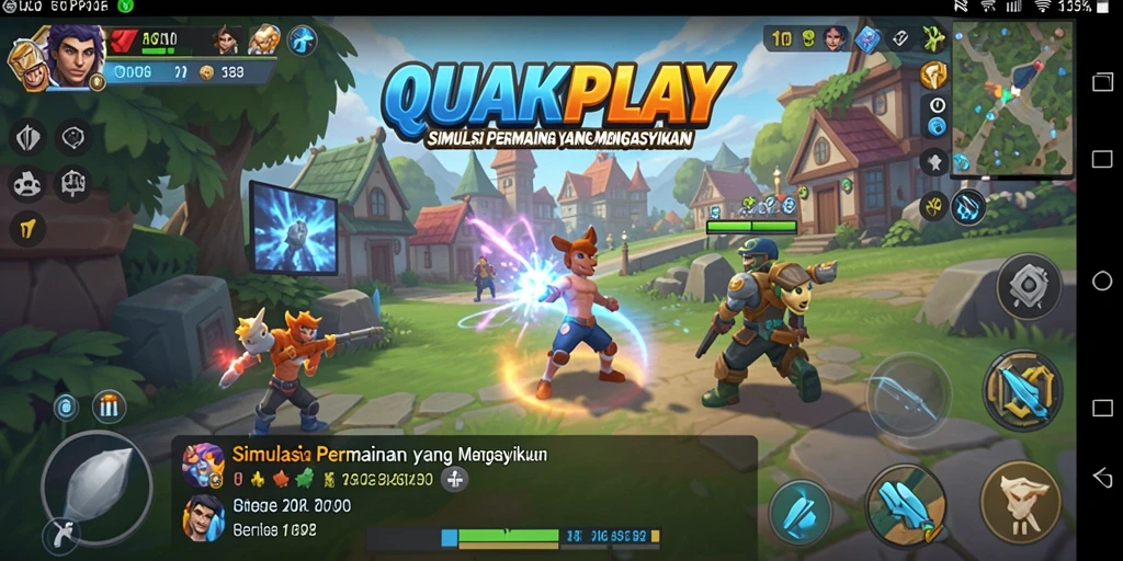 Tampilan menarik dari QUARKPLAY yang menggambarkan gameplay simulasi.