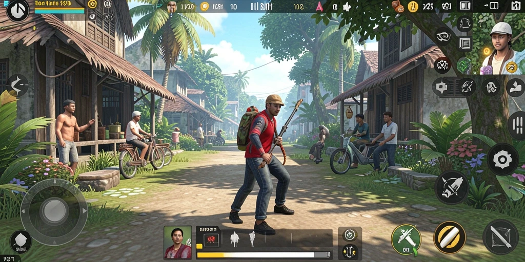 Tampilan gameplay menarik dari V21 dengan grafis menawan dan interaksi sosial.
